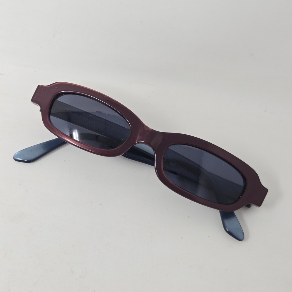 Anne et Valentin Sienne 0130 Sunglasses Burgundy Blue Made in France Oval